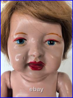 10.5 Antique Pair Of Parson Jackson Stork Baby Dolls Biskoline Added Wigs #ME