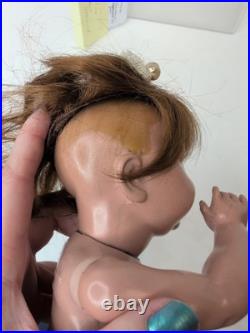 10.5 Antique Pair Of Parson Jackson Stork Baby Dolls Biskoline Added Wigs #ME