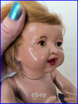 10.5 Antique Pair Of Parson Jackson Stork Baby Dolls Biskoline Added Wigs #ME