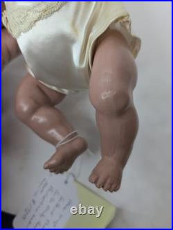 10.5 Antique Pair Of Parson Jackson Stork Baby Dolls Biskoline Added Wigs #ME