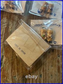 (10) Vintage JAL Japanese Japan Airlines Souvenir Mini Kokeshi Dolls Wooden Wood