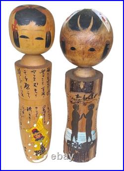 11 Japanese Antique Sosaku Kokeshi Doll Vtg 60s 70s Painted SNOW QUEEN OOAK