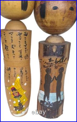 11 Japanese Antique Sosaku Kokeshi Doll Vtg 60s 70s Painted SNOW QUEEN OOAK