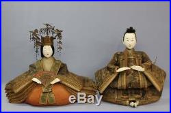1750 Edo Vintage Japan Hina Ningyo Doll Gofun 51cm & 43cm Rare Man Woman Set