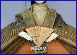1750 Edo Vintage Japan Hina Ningyo Doll Gofun 51cm & 43cm Rare Man Woman Set
