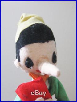 1950's vintage PINICCHIO WITH ABC BOOK felt doll puppet hand-made in Japan