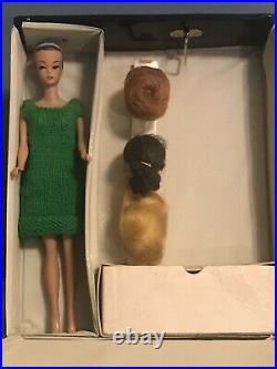 1958 Vintage Barbie Doll & 1962 Ponytail Doll Case With 3 Wigs