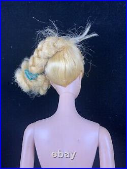 1959 1960 Vintage #3 Blonde Blue Eyeliner Ponytail Braided Barbie Doll with Extras