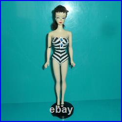 1959 Vintage Original #2 Brunette Ponytail Barbie Doll, Excellent Condition