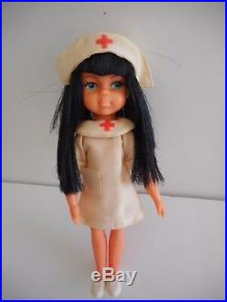 1960's-1970's Chika / Chiko Chan Shiba Doll Type Japan Made Big Eyes Nurse Doll