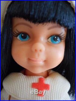 1960's-1970's Chika / Chiko Chan Shiba Doll Type Japan Made Big Eyes Nurse Doll