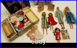 1960s Lot of vintage Barbies with clothes for Barbie, Skipper and Ken
