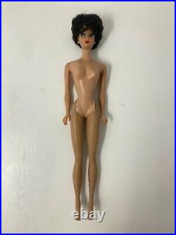 1960s Raven Black Bubble Cut Barbie Doll #850 With Original Red Lucy Lips & Access