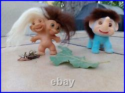 1960s UneedaWishnik DoubleHorseshoe2HeadTroll Taupe/WhiteMohair& UgliesElephant