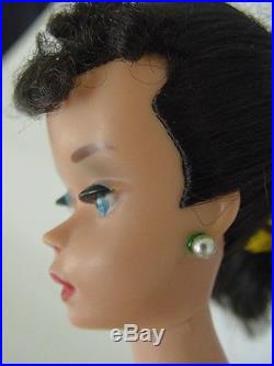 1960s Vintage Ponytail Brunette Barbie doll Japan Blue Eyeliner Dark Red Lips