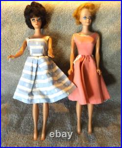 1961 Era Titian Bubble Cut Barbie doll VINTAGE 60's 2 DOLLS with 2 outfits