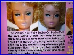 1961 Vintage White Ginger Bubble Cut Barbie Japan Beautiful Swimsuit Heels