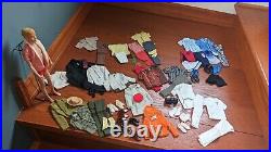 1961 Vtg 750 Blond Ken Doll Japan Flocked Hair And 65 Piece Clothes Accessories