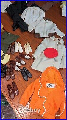 1961 Vtg 750 Blond Ken Doll Japan Flocked Hair And 65 Piece Clothes Accessories