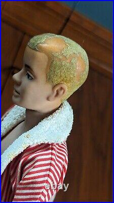 1961 Vtg 750 Blond Ken Doll Japan Flocked Hair And 65 Piece Clothes Accessories