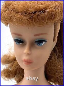 1962 1958 Barbie Mattel Red Hair Pony Tail Blue Eyes Japan Foot Titian Vintage