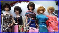 1962 BUBBLE CUT BARBIE DOLLS 4 JAPAN in 60's outfits LOT of 5 VINTAGE 1960's
