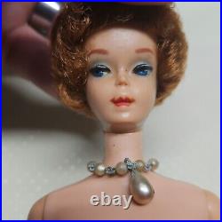 1962 Barbie Doll Redhead Bubble Cut Blue Eyes Red Lips + Case & Extras