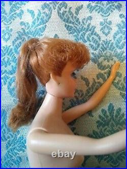 1962 Redhead Titian Ponytail Barbie, pink lips & nails, number 5