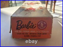1962 Vintage Mattel Barbie No. 850 Blonde Bubble Cut withBox Japan