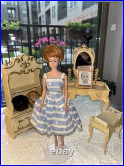1962 Vintage Mattel Fashion Queen Barbie Doll With Set Of 3 Wigs Japan Clean