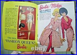 1963 Fashion Queen Barbielame`swimsuit+turbanheelscomplete Wig Wardrobe