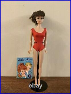 1963 Gorgeous Vintage Early #6 / #7 Brunette Ponytail Barbie Doll All Original