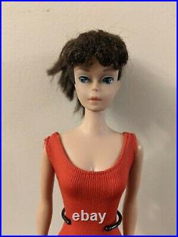 1963 Gorgeous Vintage Early #6 / #7 Brunette Ponytail Barbie Doll All Original