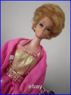 1964 Bubble Cut Barbie Blonde White Lips? MATTEL? JAPAN Stamp on Foot