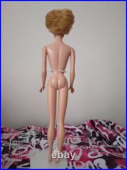 1964 Bubble Cut Barbie Blonde White Lips? MATTEL? JAPAN Stamp on Foot