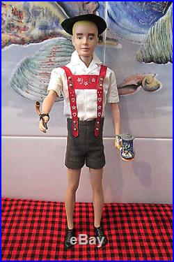 1964 Japan Vtg. Barbieken In Switzerland#0776hat-pipe+stein1961 Ken Doll #750