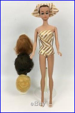 1964 Vintage Fashion Queen Barbie with Wigs Original Outfit Japan