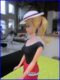 1964 Vtg Barbie Ponytail Swirl Midge Straight Leg Doll Japan / w clone outfit