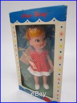 1966 Vintage Japan My-Toy Tiny Terry Doll Straight Red Hair Picnic Basket