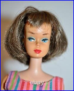 1966 vintage Mattel Barbie AMERICAN GIRL Doll VERY LONG BROWN HAIR #1070 Japan