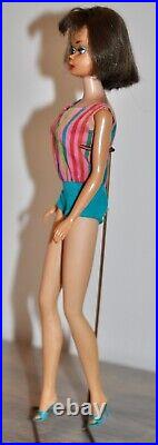 1966 vintage Mattel Barbie AMERICAN GIRL Doll VERY LONG BROWN HAIR #1070 Japan