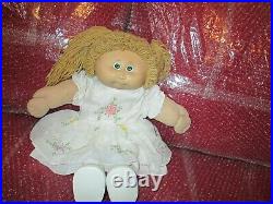 1983 TSUKUDA Japan Cabbage Patch Kids COLECO Girl Doll #1 Blonde Hair Green Eyes
