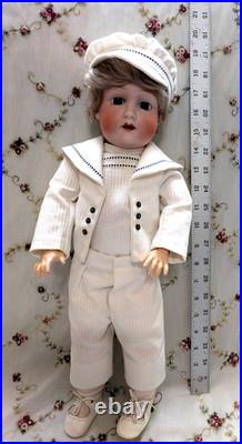 19 Antique Japanese Morimura Bros Boy Doll Bisque Head BJ-Body & Clothes c1915