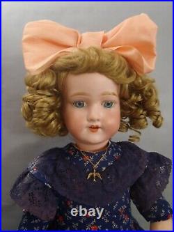 20 tall rare c1920 Morimura Dolly face bisque head doll in gorgeous dress