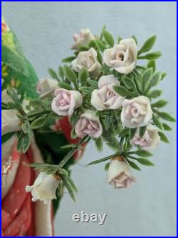 2 Doll Lot Vintage 22 and 24 Japanese Geisha Dolls On Wood Base Decor