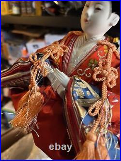 2 Vintage Japanese Hina Doll Kimono Geisha Maiko Traditional Folk Craft Japan