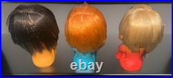 3 Vintage 1960s Moody Cutie Rubber Crying Happy Sad Dolls Japan Emotion 4.5 Lot