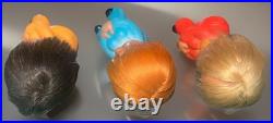3 Vintage 1960s Moody Cutie Rubber Crying Happy Sad Dolls Japan Emotion 4.5 Lot