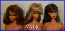 3 Vintage Mod 1966 Barbie Dolls Japan Rooted Eyelashes Twist'N Turn Bodies