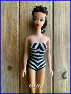 #4 Vintage Brunette Hair Ponytail Barbie Gorgeous Needs TLC